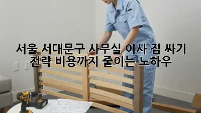 서울 서대문구 사무실 이사, 짐 싸기 전략! 비용까지 줄이는 노하우